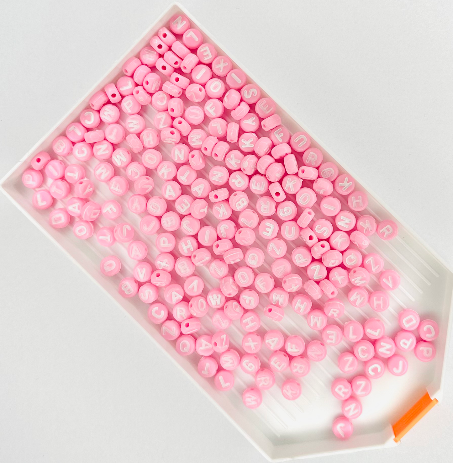 Pink and White Coloured Letter Beads (Pack of 200) image 0