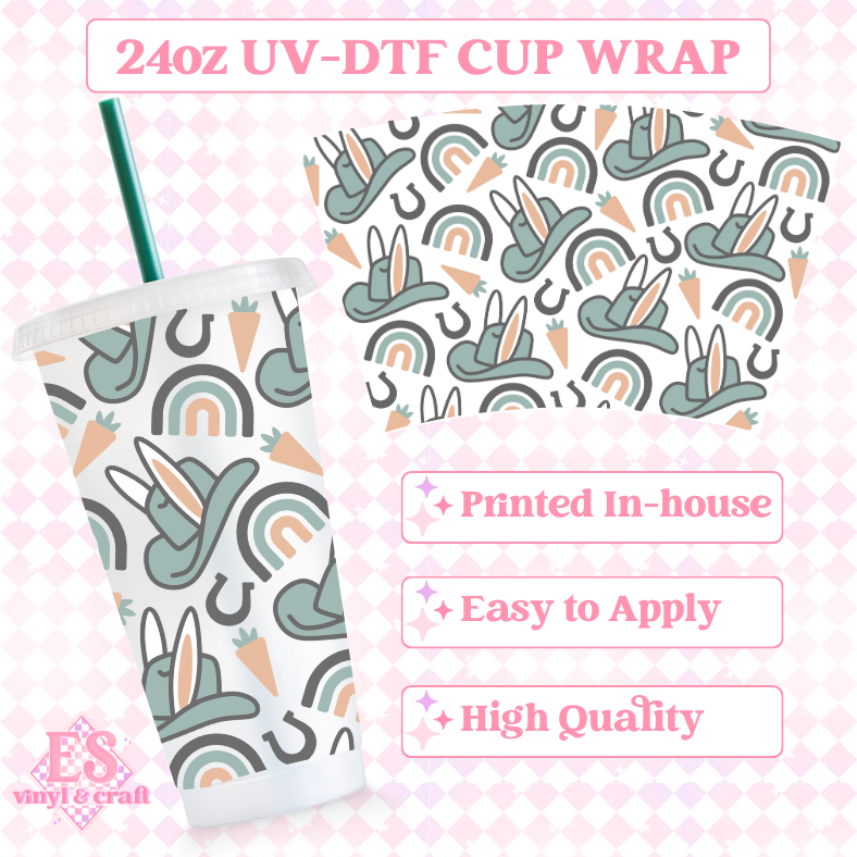 Western Easter - UVDTF 24oz Cold Cup Wrap image 0
