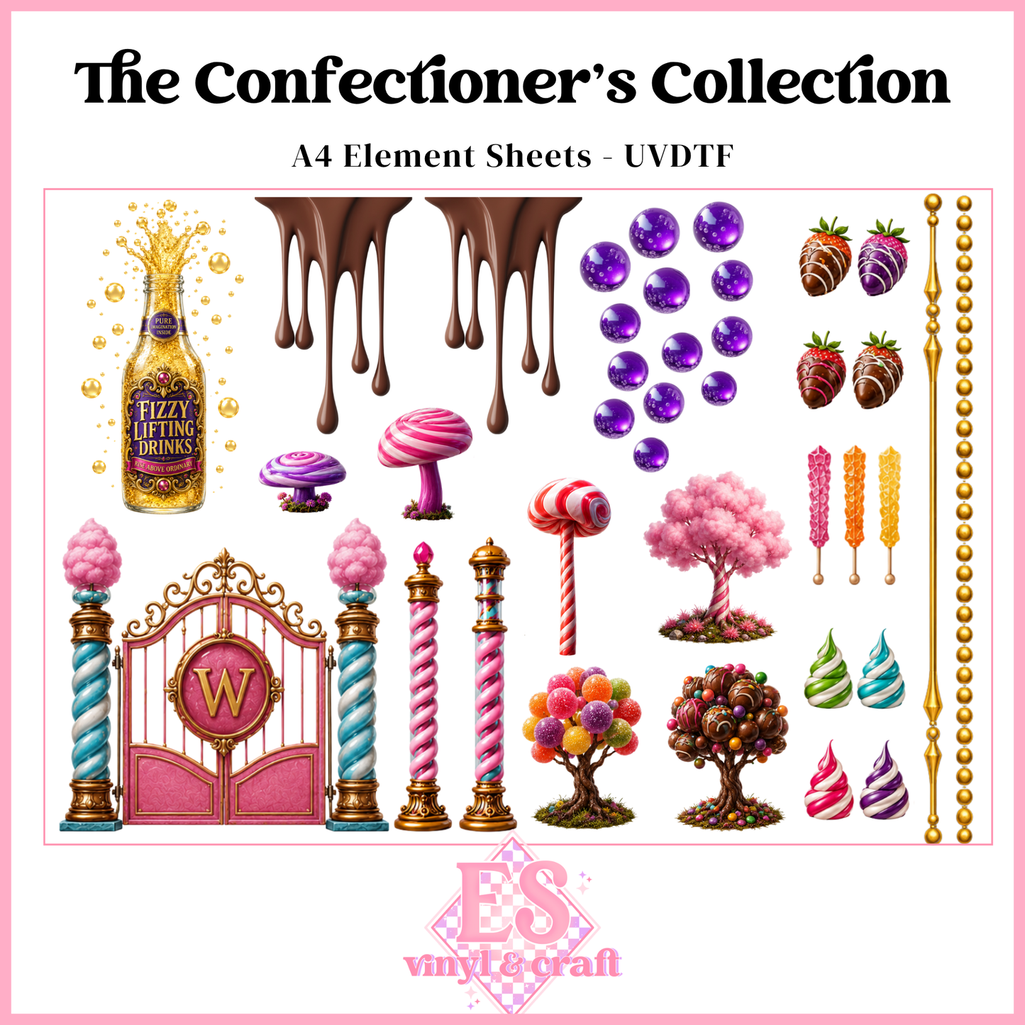 The Confectioner's Collection - UVDTF Element Sheet (A4 Sheet)