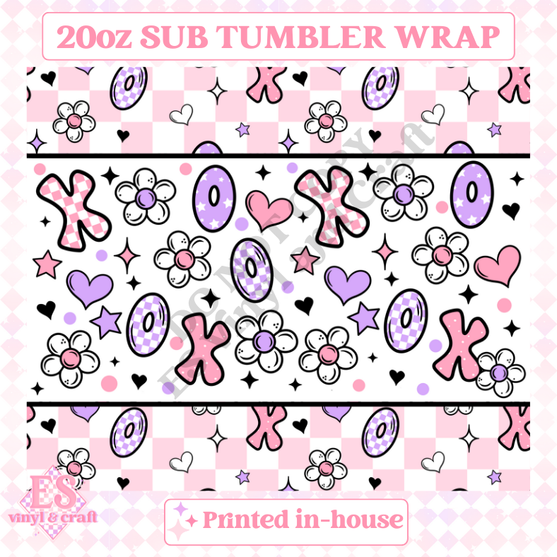 XOXO Flowers - Full 20oz Tumbler Sublimation Ready Print image 1