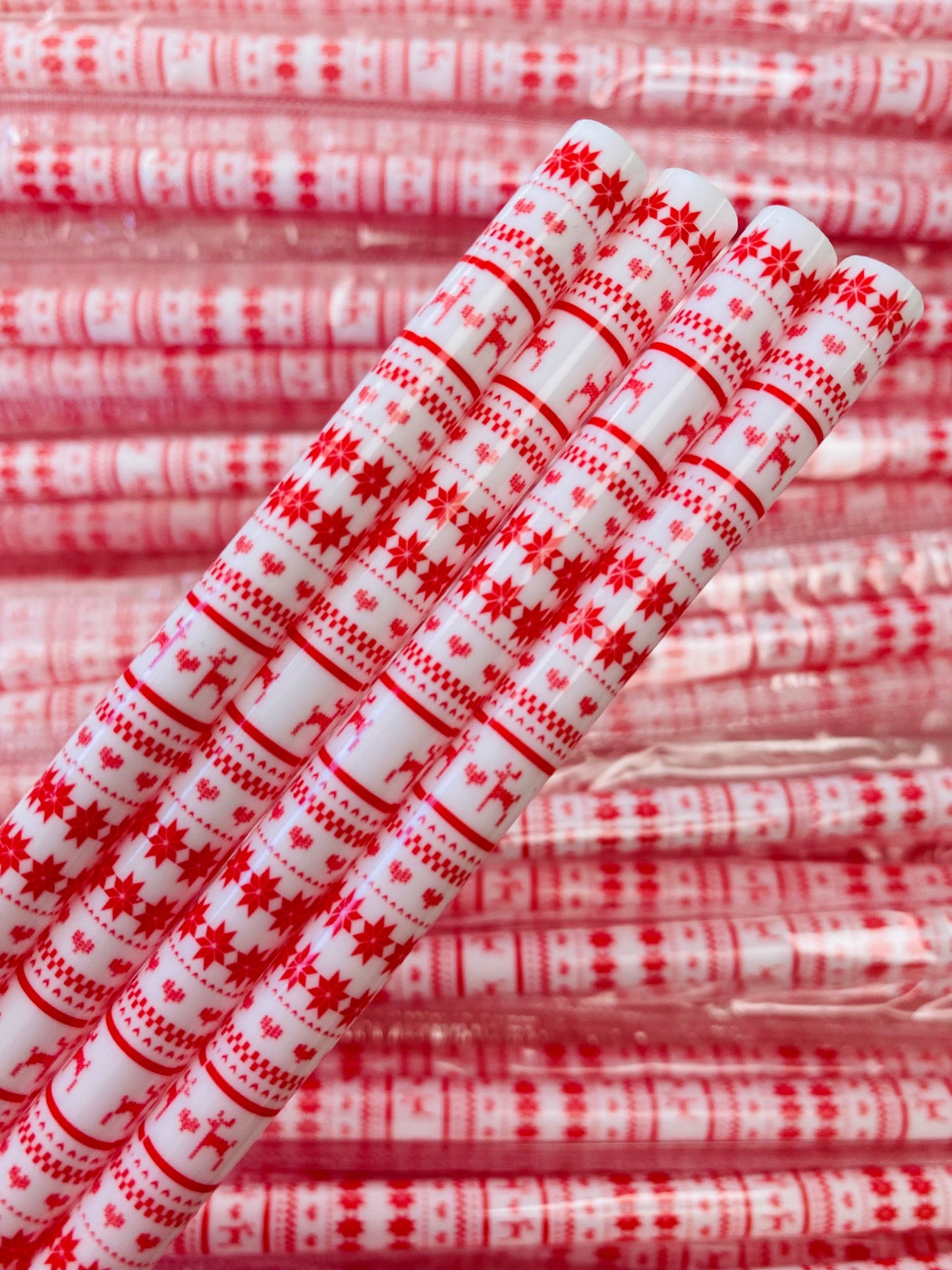 Christmas Red Pattern Straw image 0