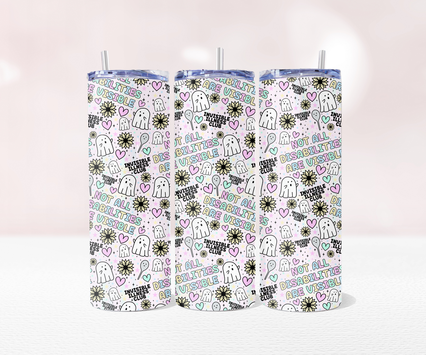 Hidden Disability - Full 20oz Tumbler Sublimation Ready To Print image 0