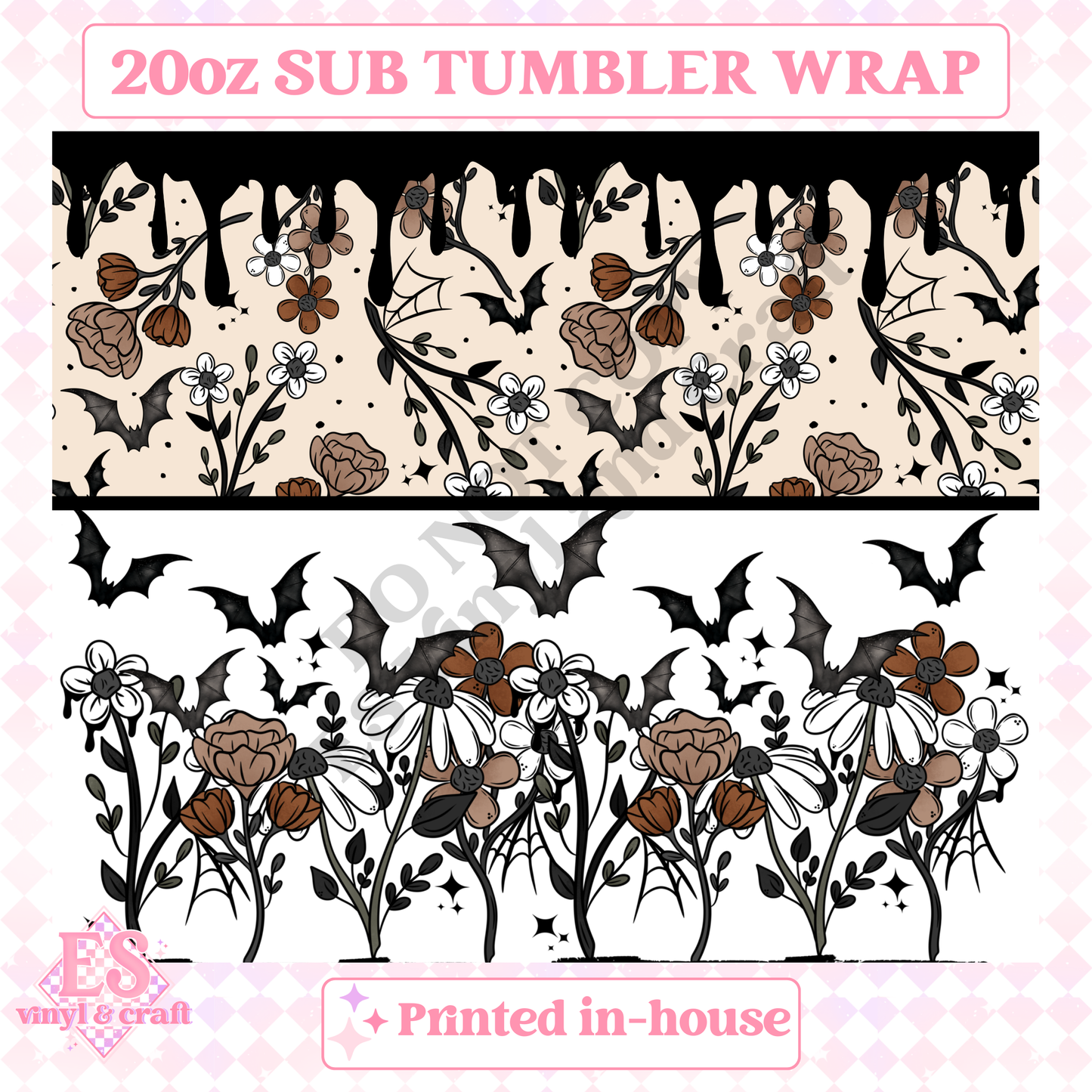 Autumn Halloween - Full 20oz Tumbler Sublimation Print image 1