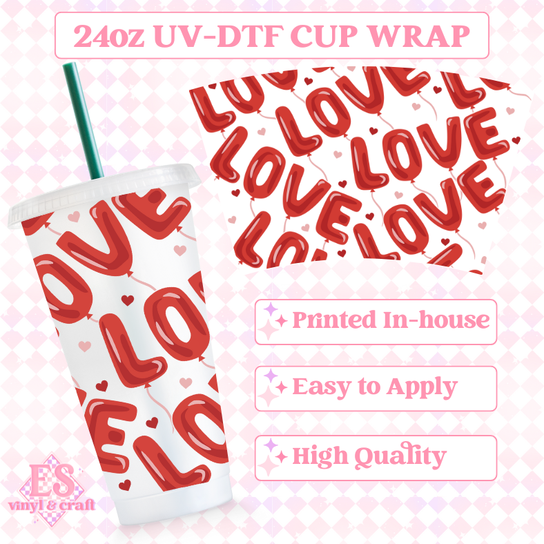 Love Balloons - UVDTF 24oz Cold Cup Wrap image 0