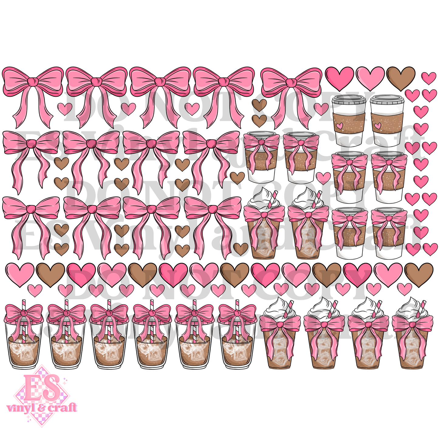 Girly Coffee - UVDTF (A4 Sheet) 210mm x 300mm image 1