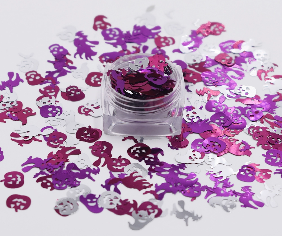 Ghosts, Pumpkins, Skulls & Witches - Glitter Shapes Chunky Glitter Mix image 0