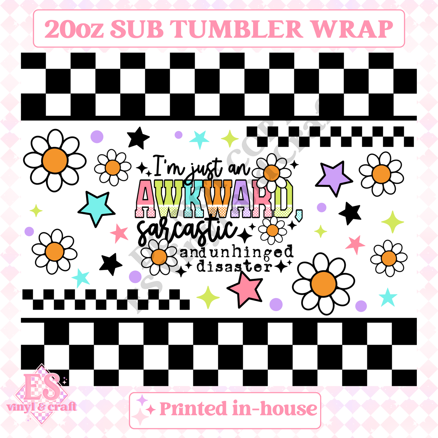 Awkward - Full 20oz Tumbler Sublimation Print image 1
