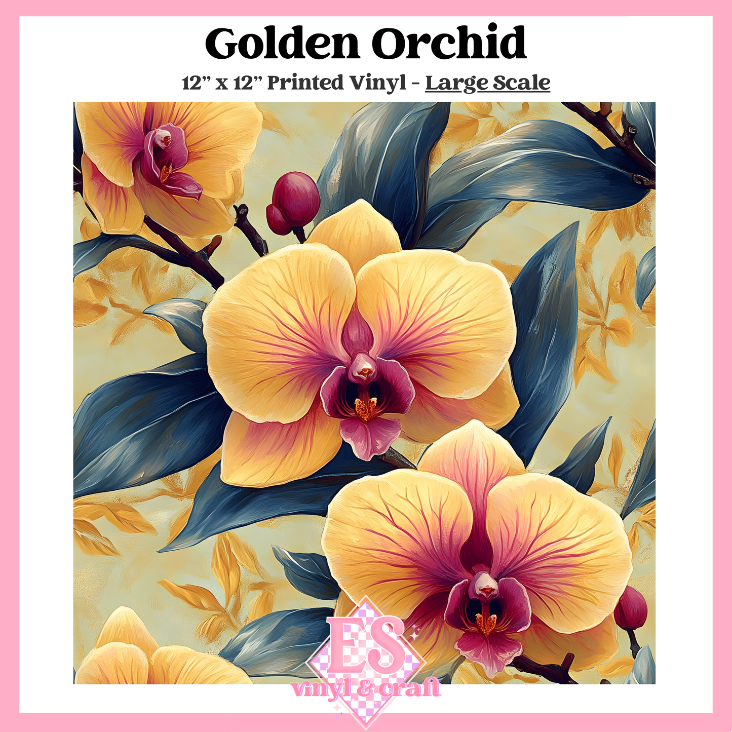 Golden Orchid - Small or Large Scale Options - 12" x 12" Sheet image 2