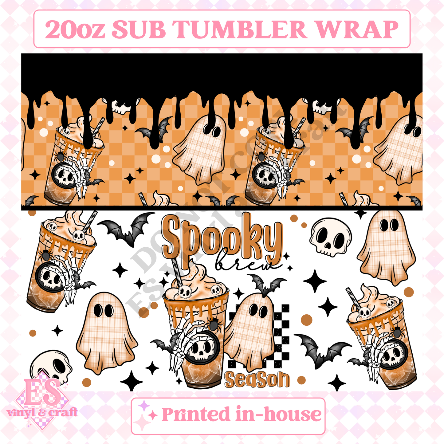 Spooky Brew - Full 20oz Tumbler Sublimation Print image 1