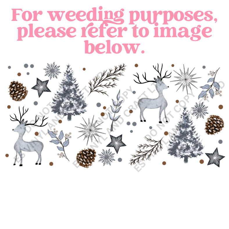 Winter Deer - 16oz Beer / Libbey Can Wrap Holographic Vinyl image 2