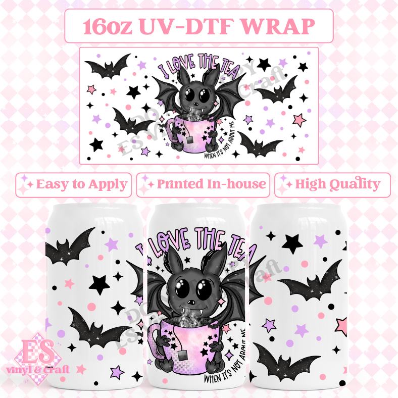 Love the Tea - 16oz Beer Can / Libbey UV-DTF Transfer image 0
