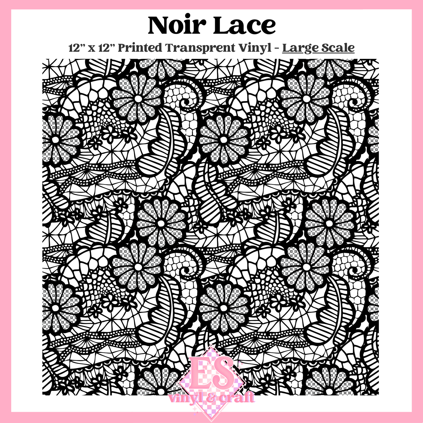 Noir Lace Transparent - Small or Large Scale Options - 12" x 12" Sheet image 2