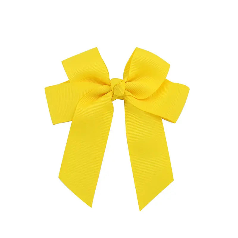 Hair Bow Clip 4" - Lemon Yellow image 0