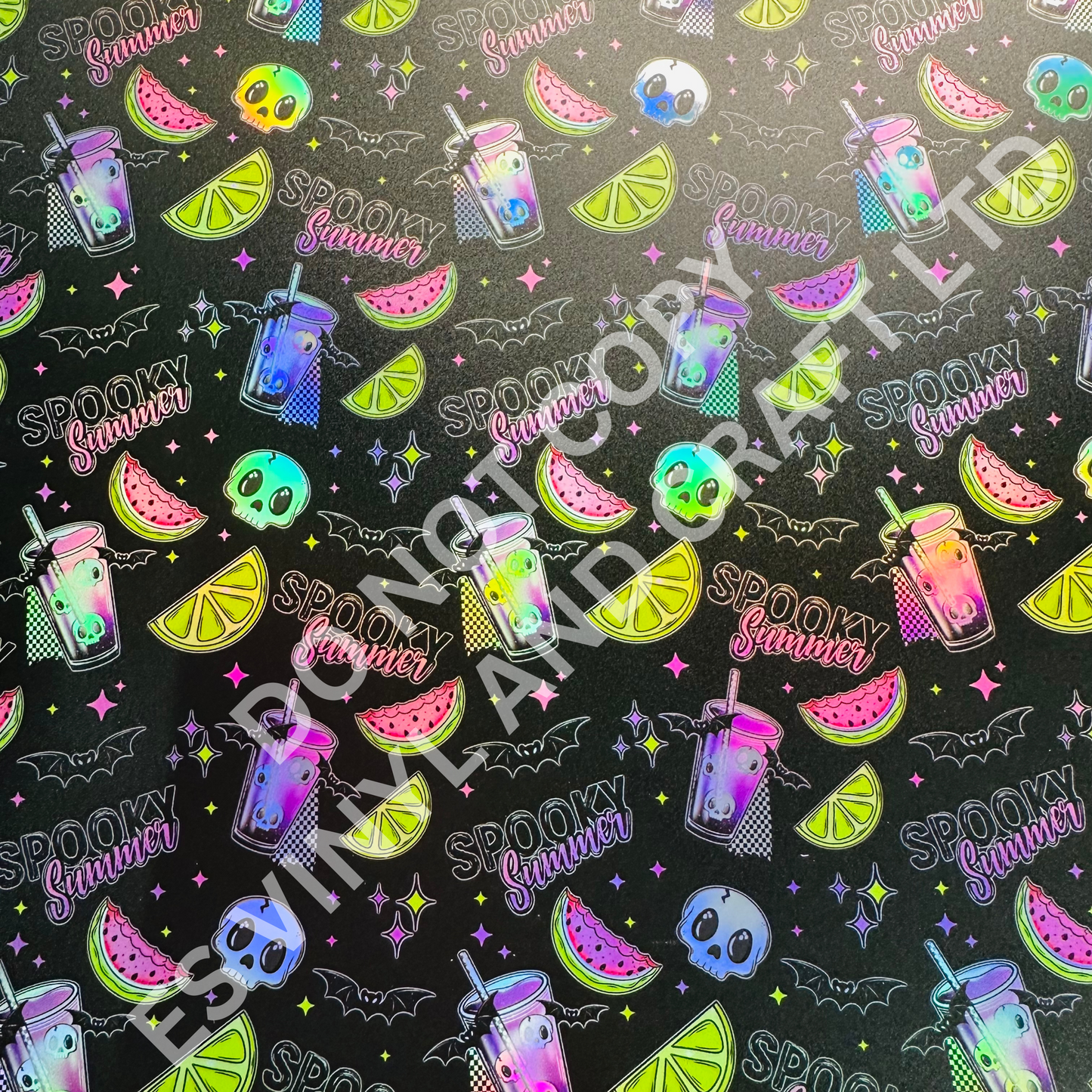 Spooky Summer - Holographic or Normal Printed Vinyl (A4 or 12" x 12") Sheet image 1