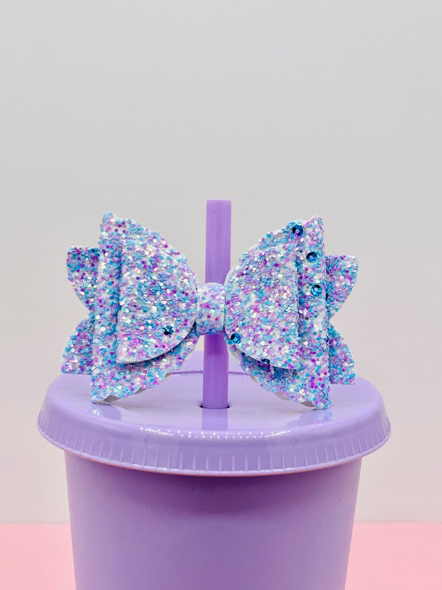 Bow Straw Topper - Lilac Blue image 0