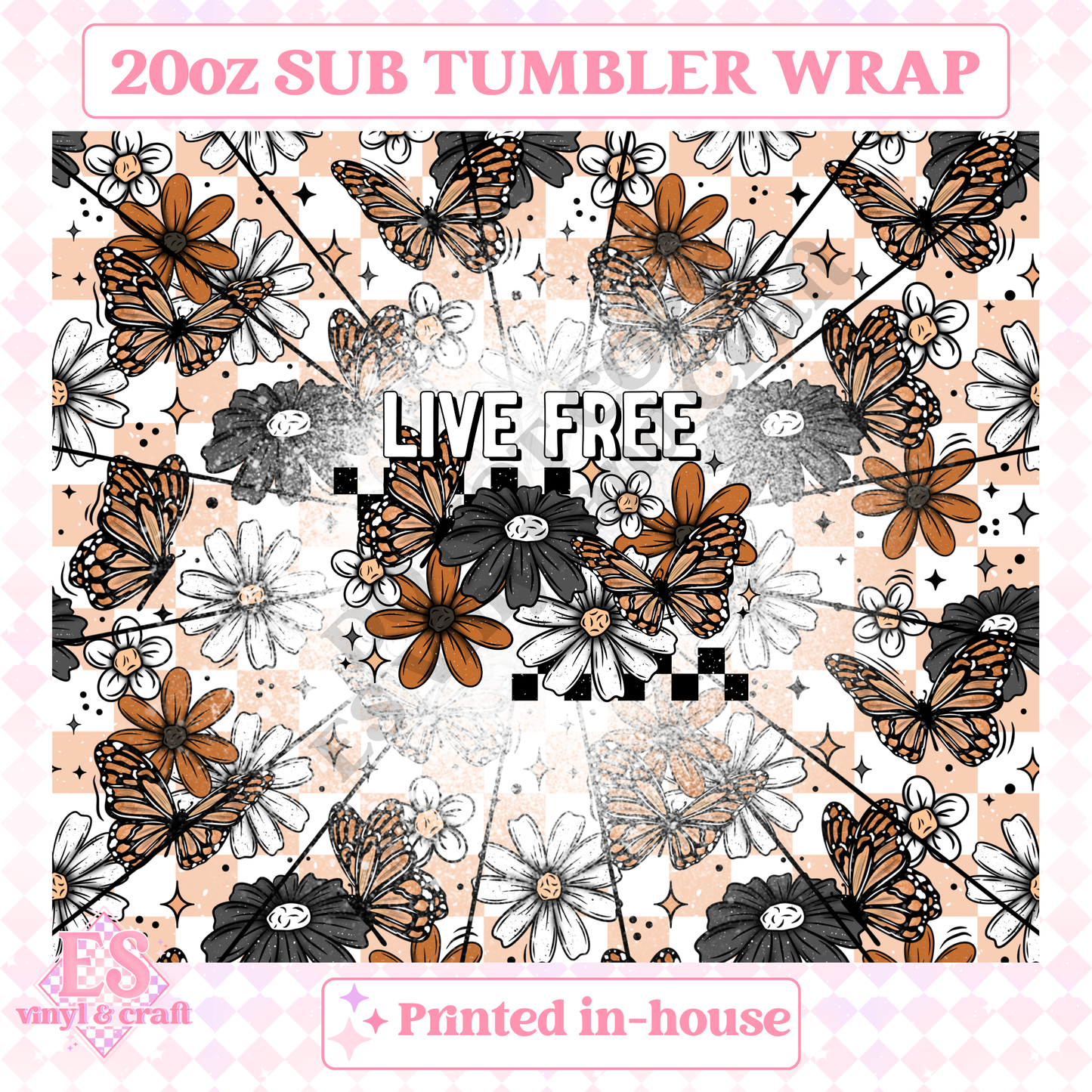 Live Free - Full 20oz Tumbler Sublimation Print image 1