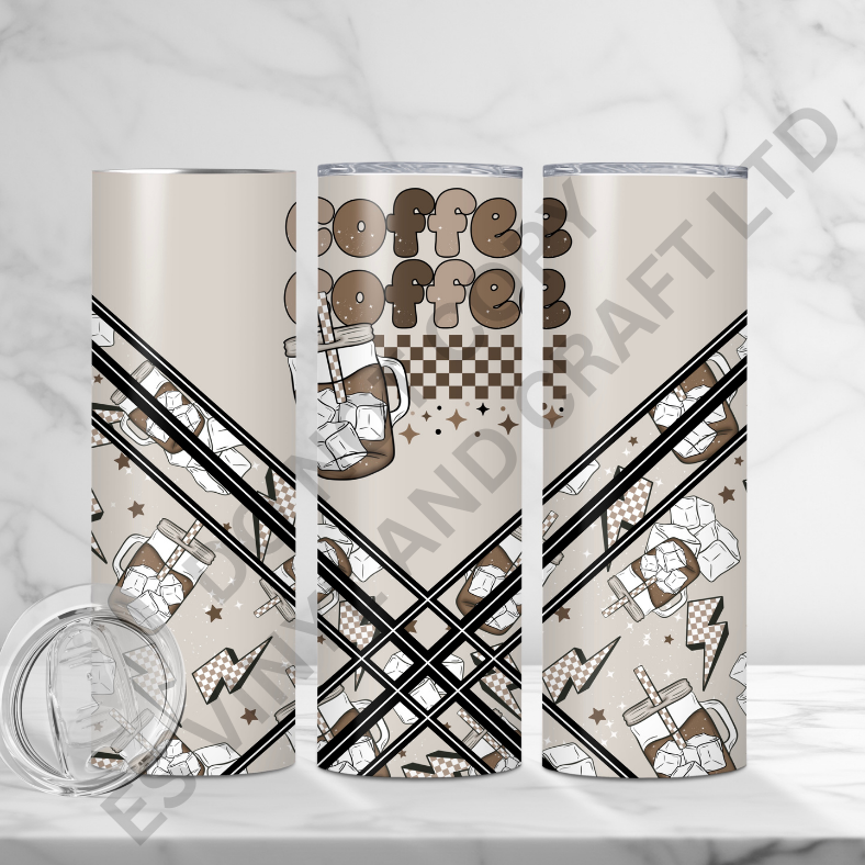 Coffee - Full 20oz Tumbler Sublimation Ready To Print image 0