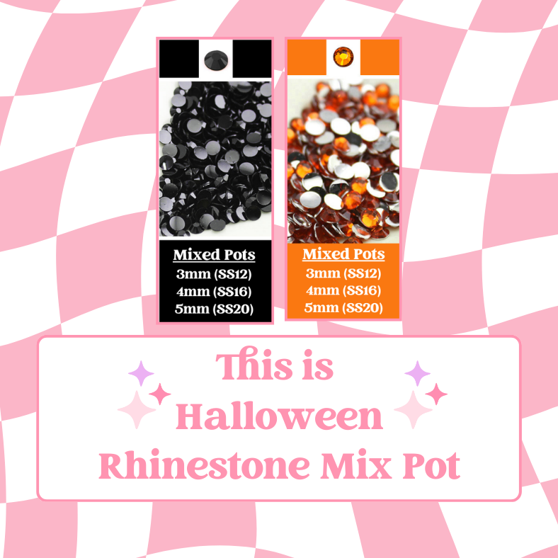 This is Halloween - Rhinestone Mixed Pot (3mm, 4mm, 5mm) image 0