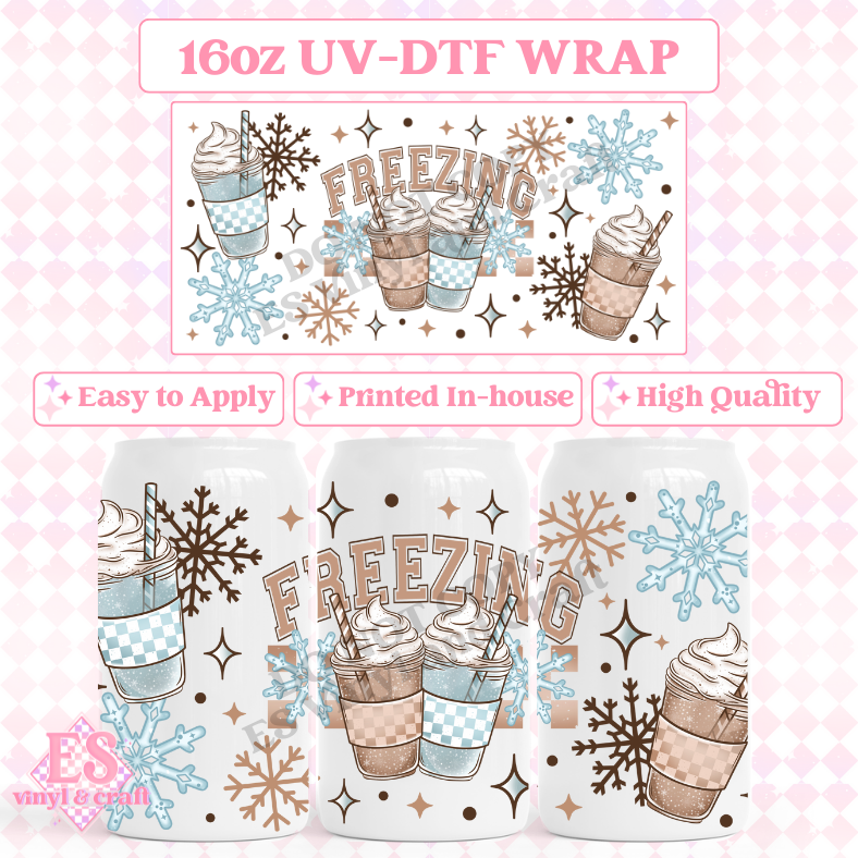 Freezing Frappuccino - 16oz Beer Can / Libbey UV-DTF Transfer image 0