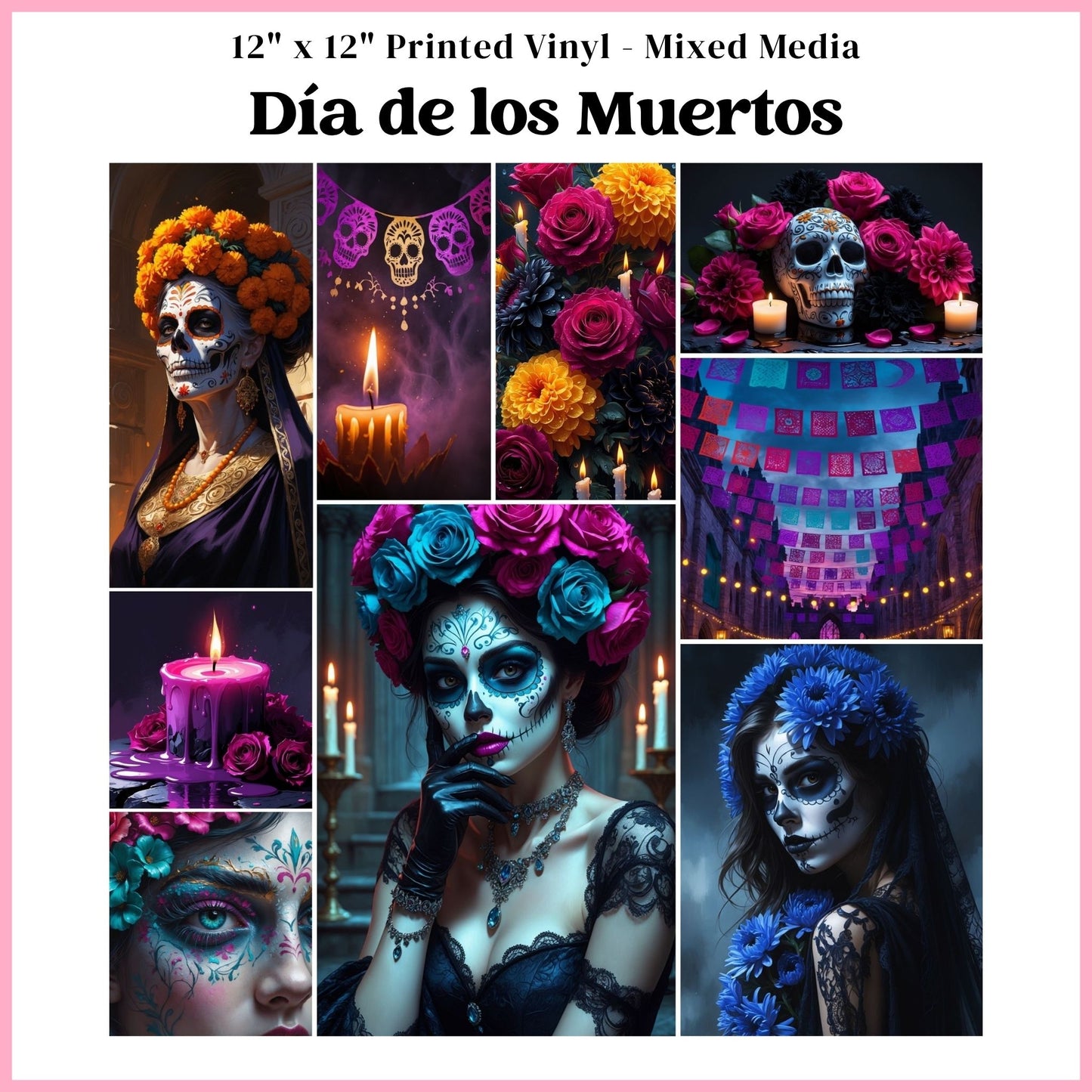 Dia de los Muertos - Mixed Media Vinyl 12"x12" Sheet