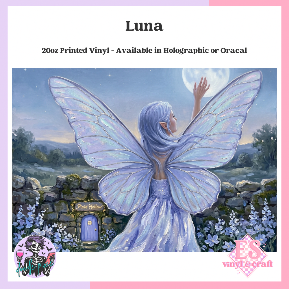 Luna - 20oz Printed Tumbler Self Adhesive Vinyl