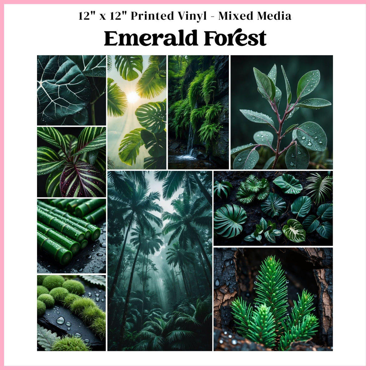 Emerald Forest - Mixed Media Vinyl 12"x12" Sheet