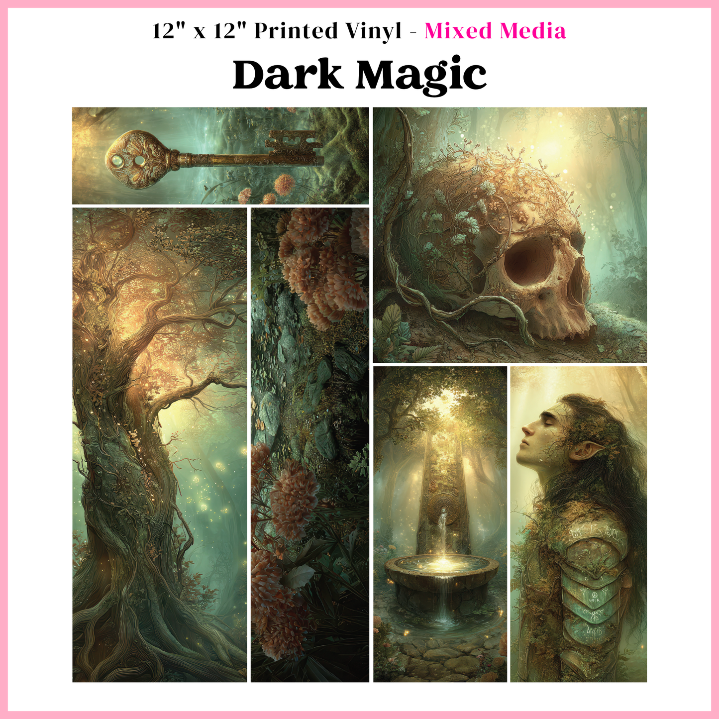 Dark Magic - Mixed Media Vinyl 12"x12" Sheet