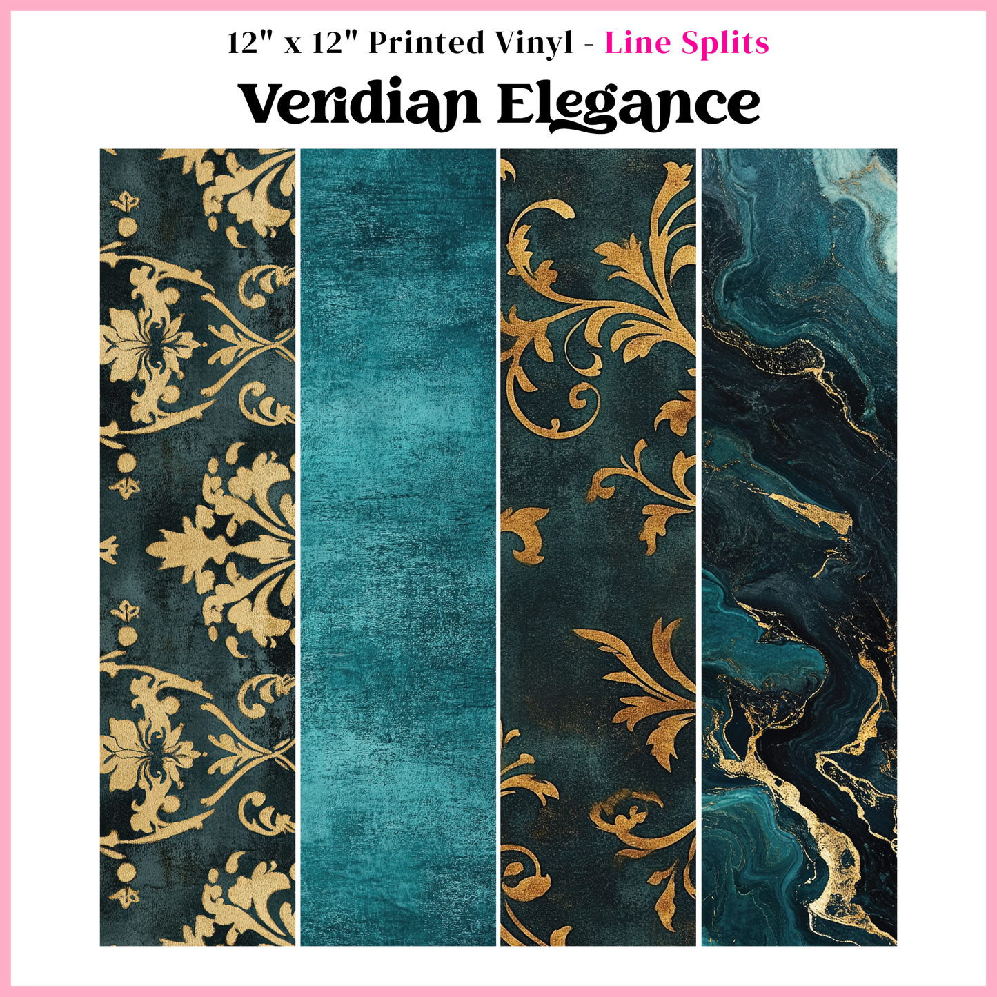 Veridian Elegance - Line Split - 12" x 12" Sheet