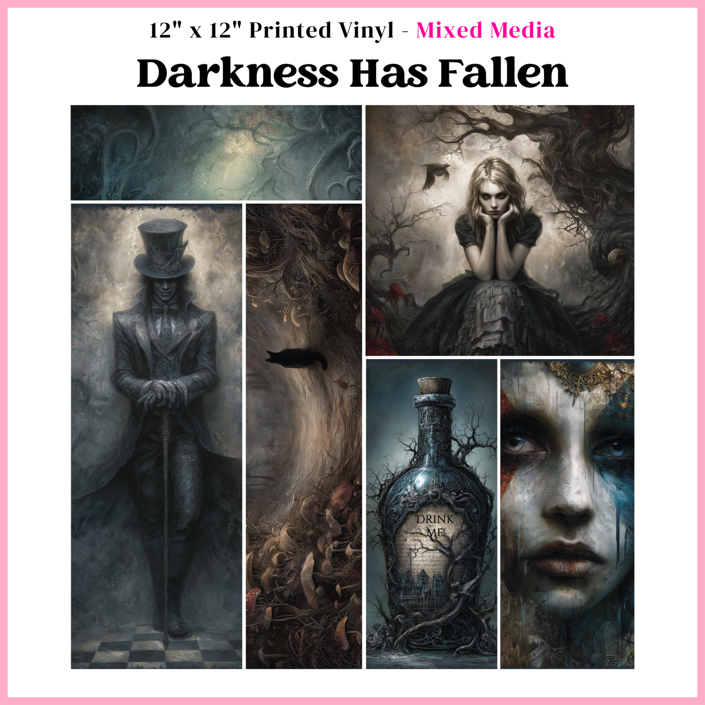 Darkness Has Fallen - Mixed Media Vinyl 12"x12" Sheet