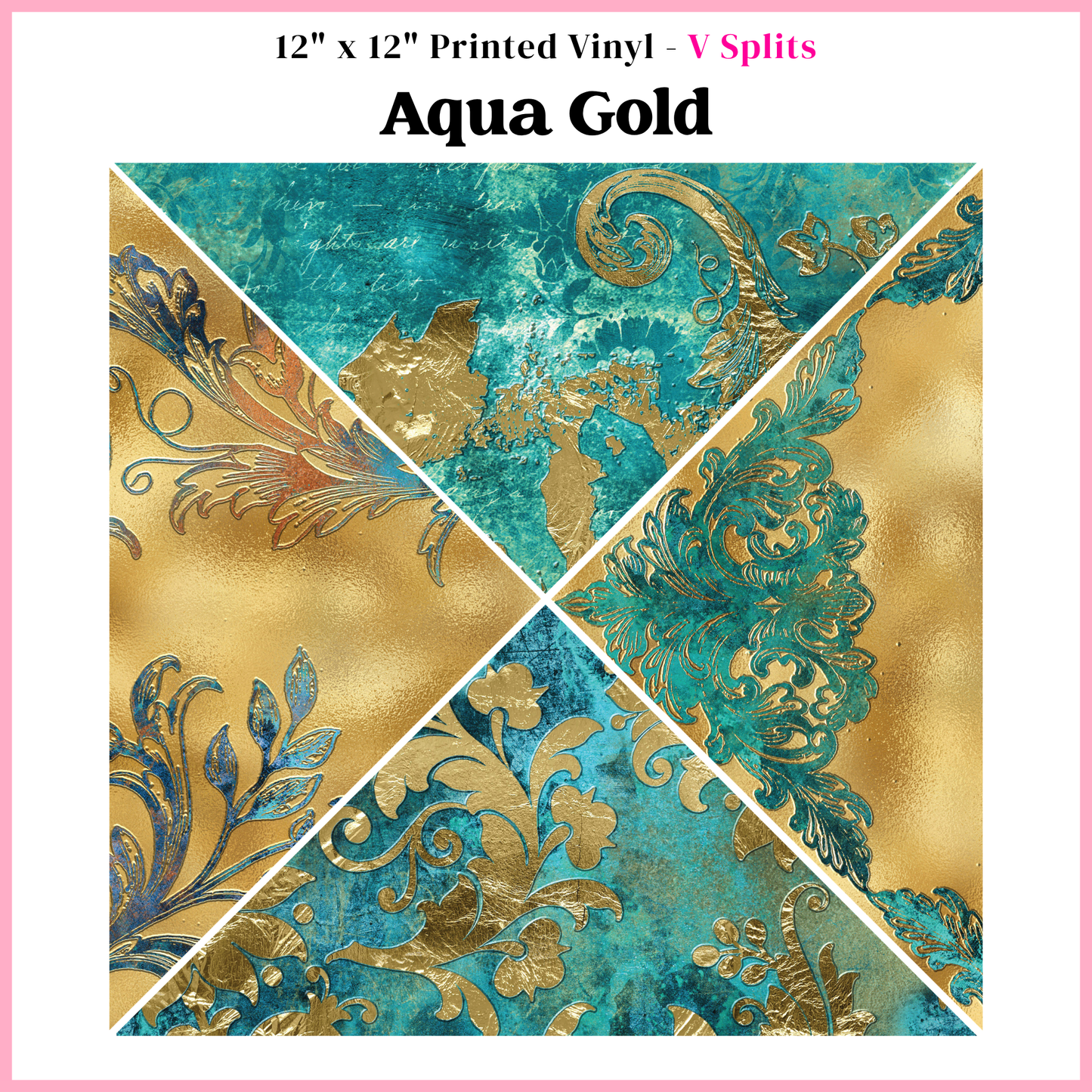 Aqua Gold - V Split - 12" x 12" Sheet
