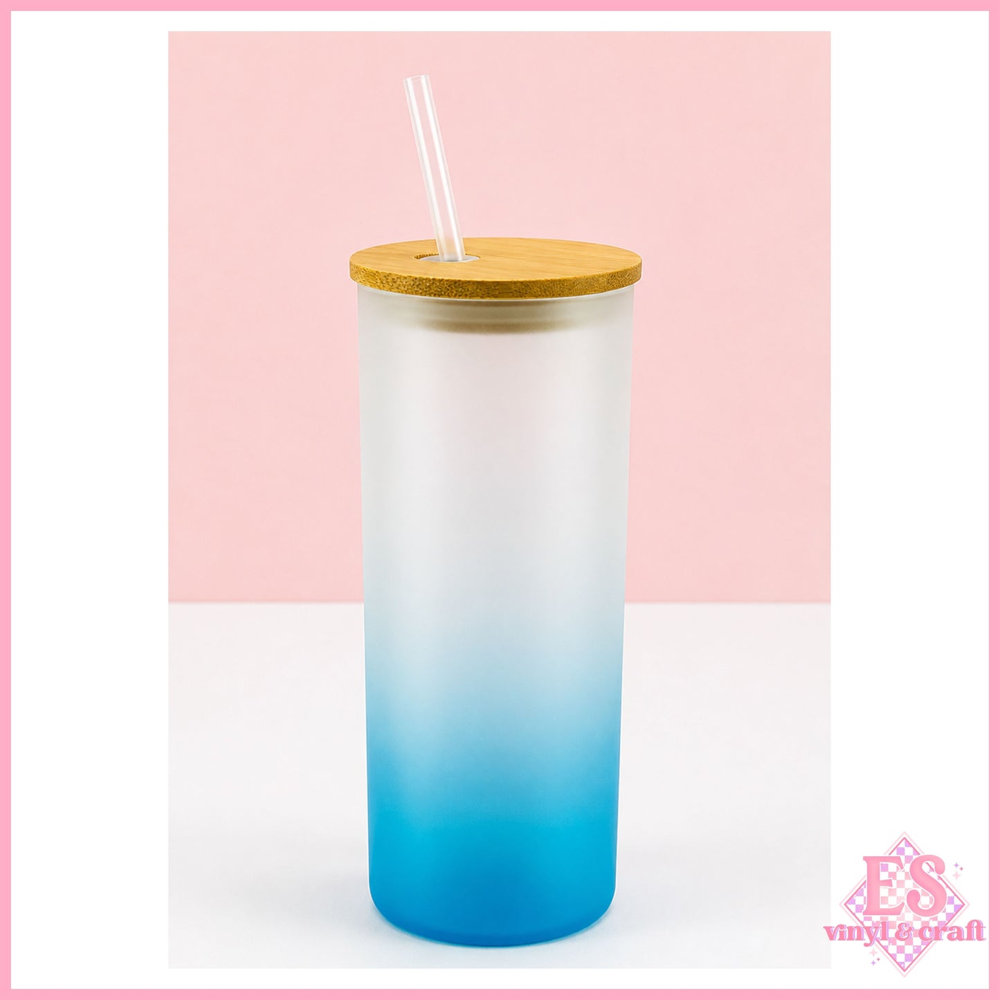 25oz Frosted Ombre Sublimation Glass