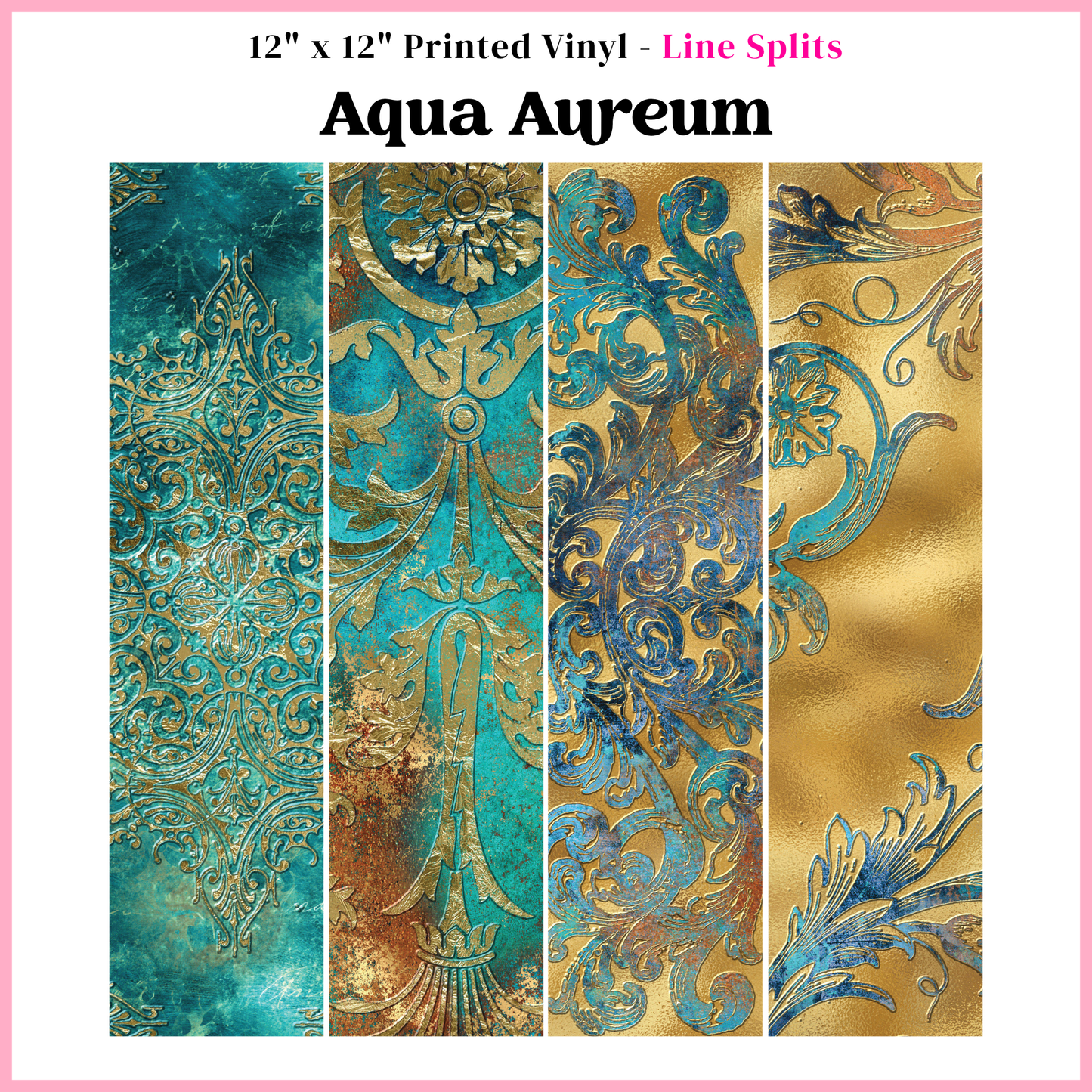 Aqua Aureum - Line Split - 12" x 12" Sheet