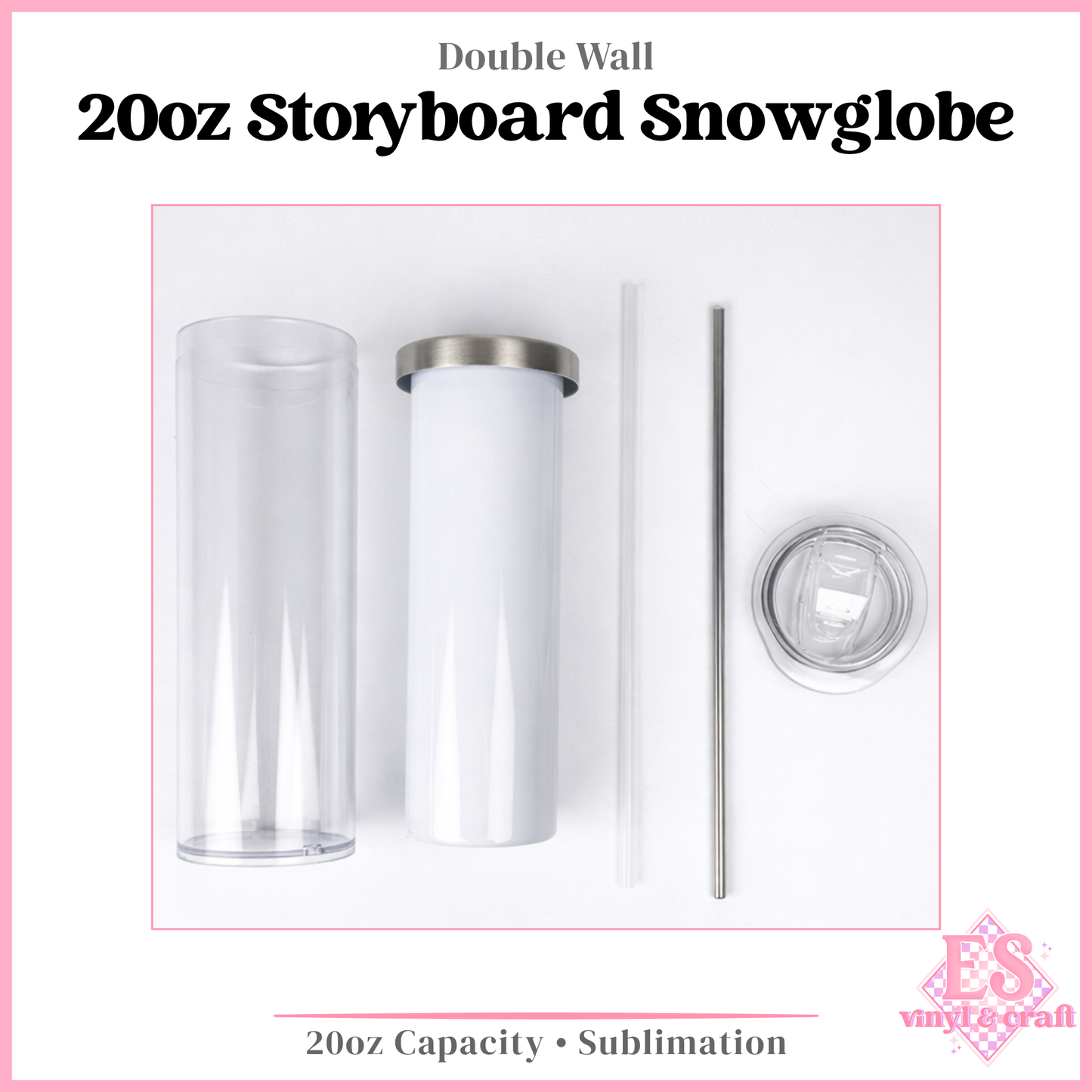 Storyboard Snowglobe Sublimation Tumbler 20oz