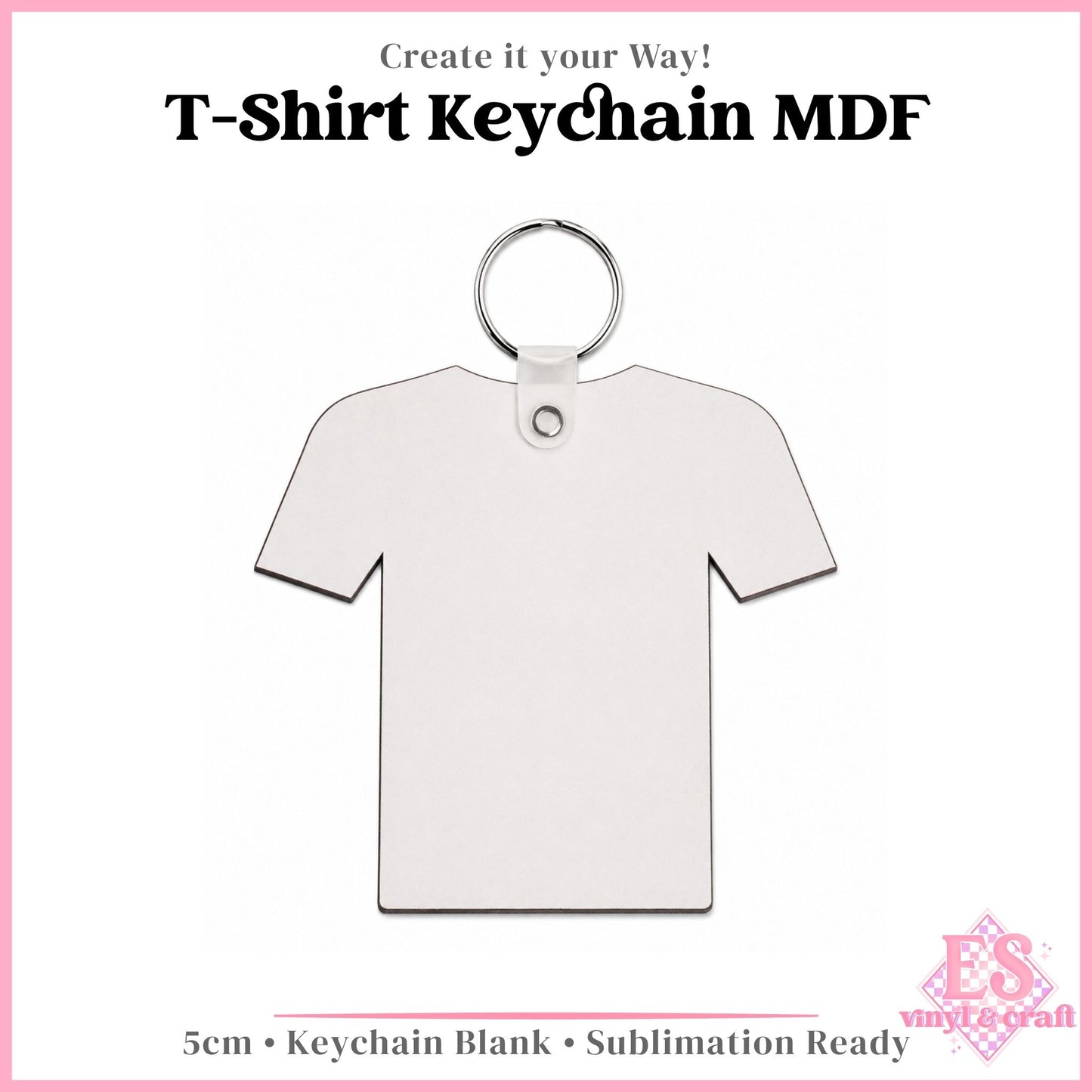 T-Shirt MDF Sublimation Keychain