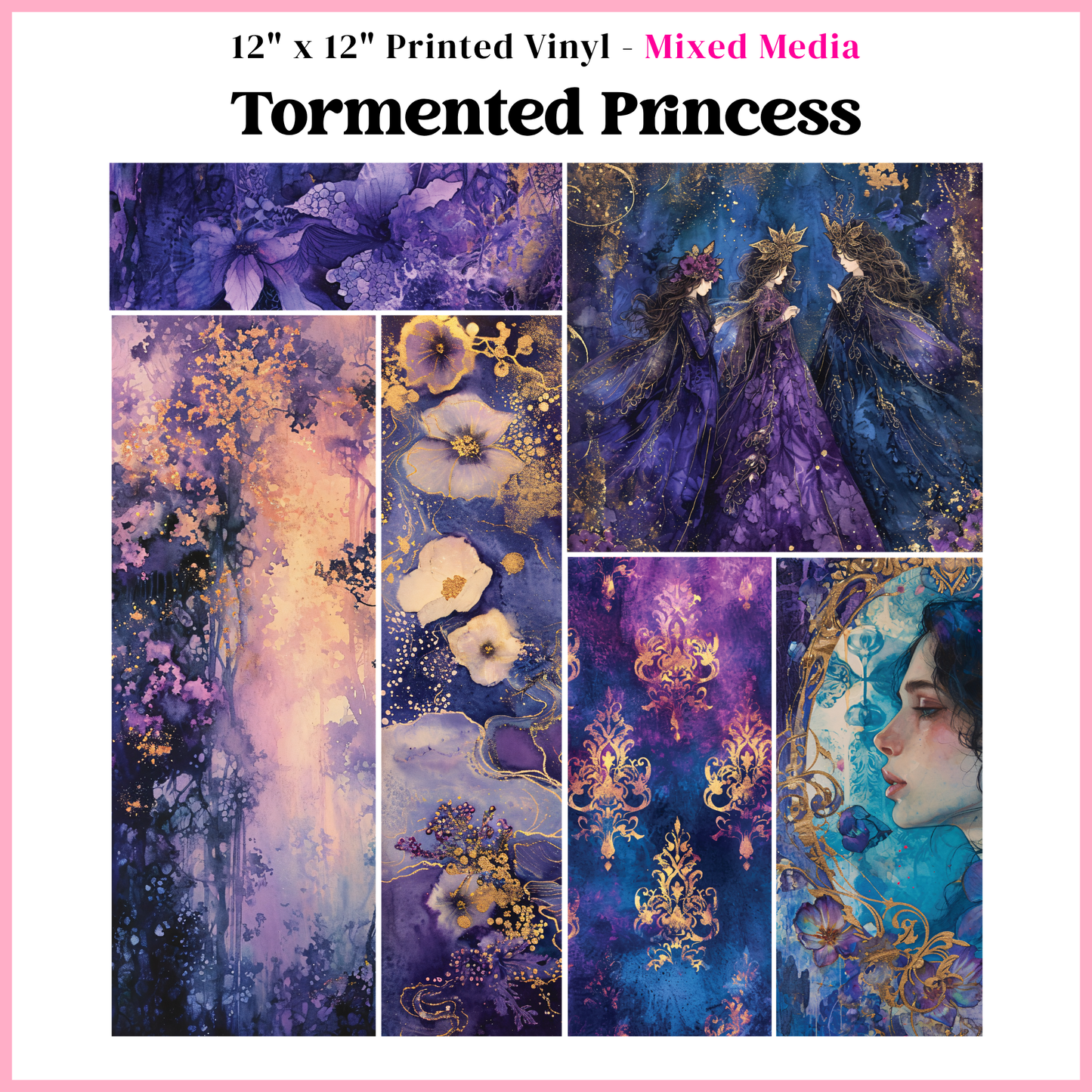 Tormented Princess - Mixed Media Vinyl 12"x12" Sheet