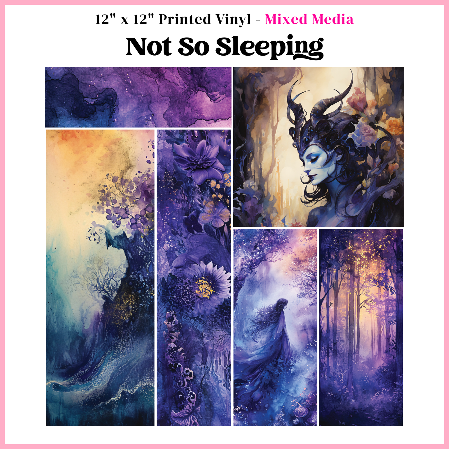 Not So Sleeping - Mixed Media Vinyl 12"x12" Sheet