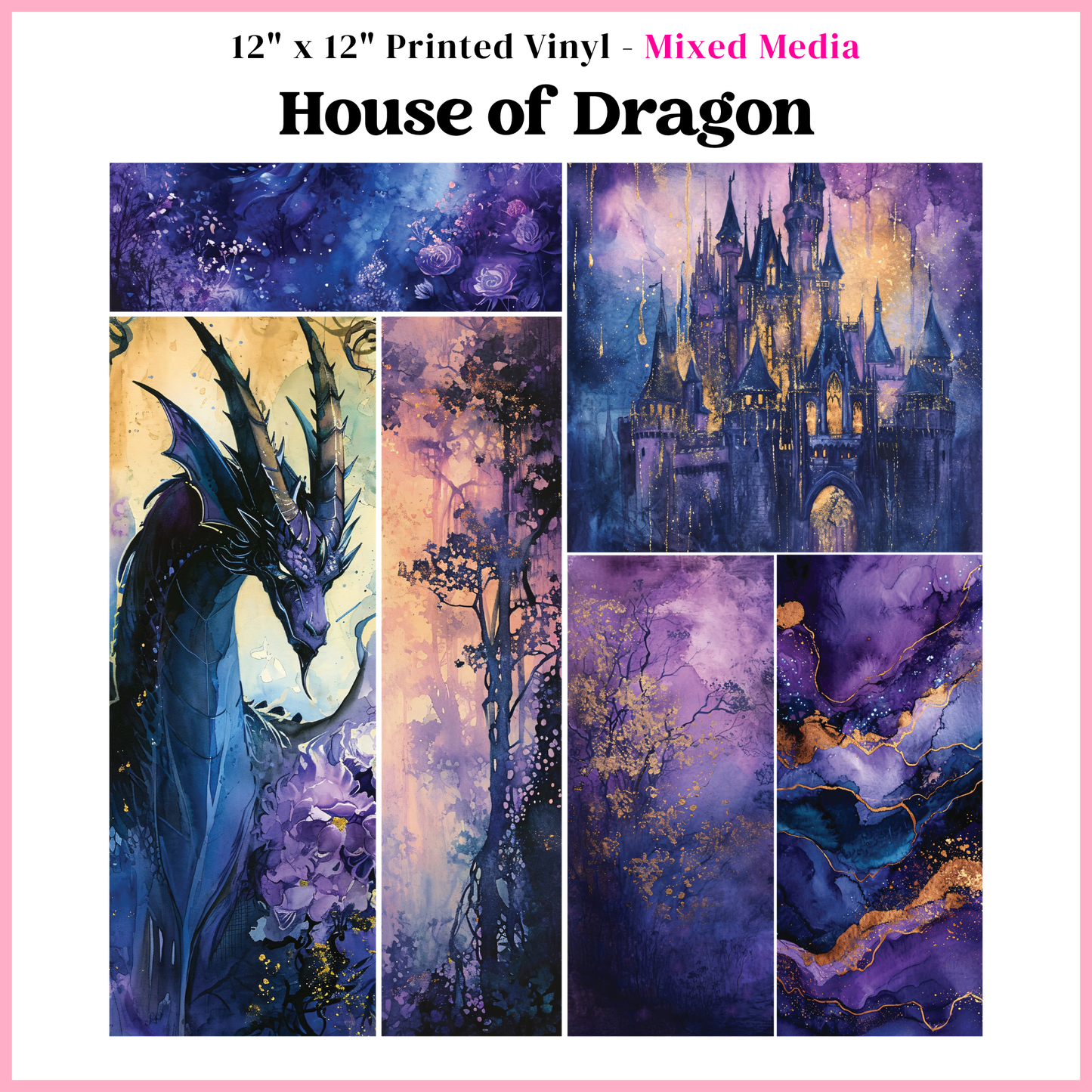 House Of Dragon - Mixed Media Vinyl 12"x12" Sheet