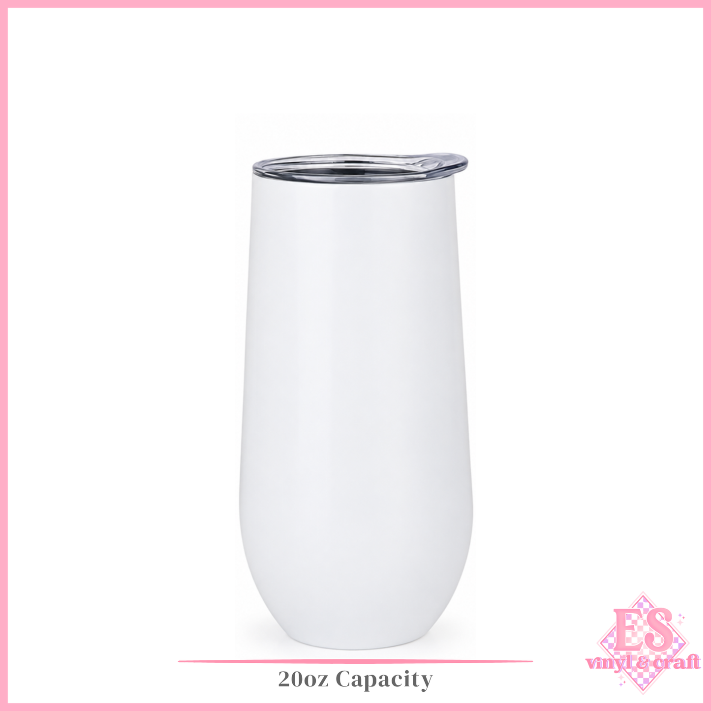 White Champagne Tumbler 16oz or 20oz
