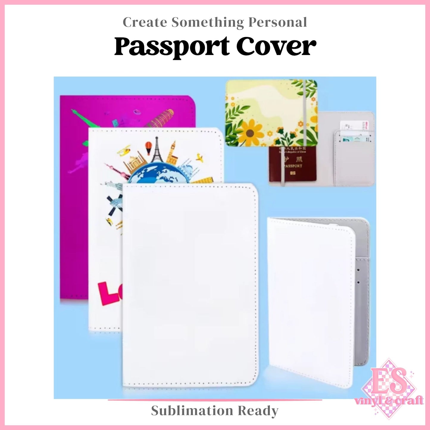 White Sublimation Passport Cover