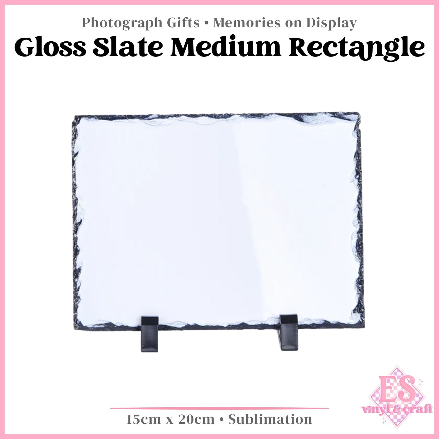 Gloss Slate Medium Rectangle - 15cm x 20cm