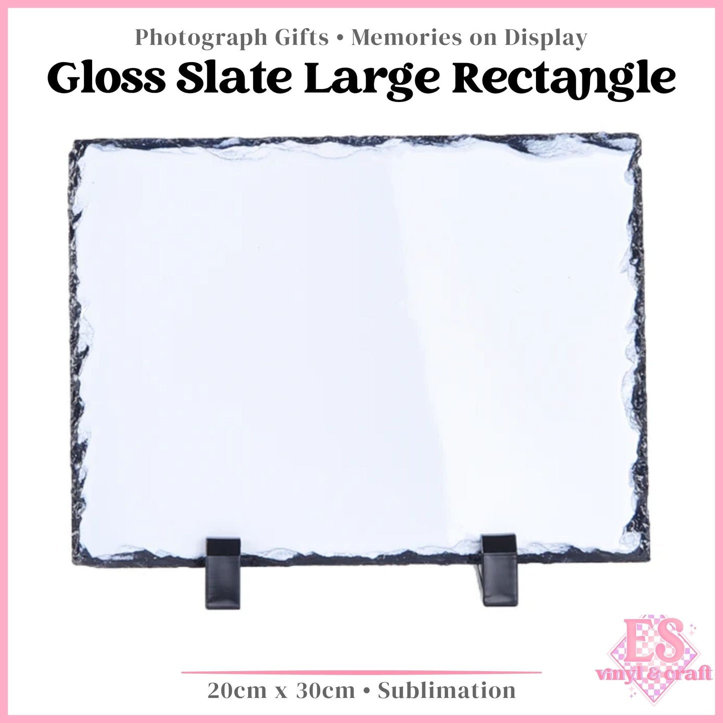 Gloss Slate Large Rectangle - 20cm x 30cm