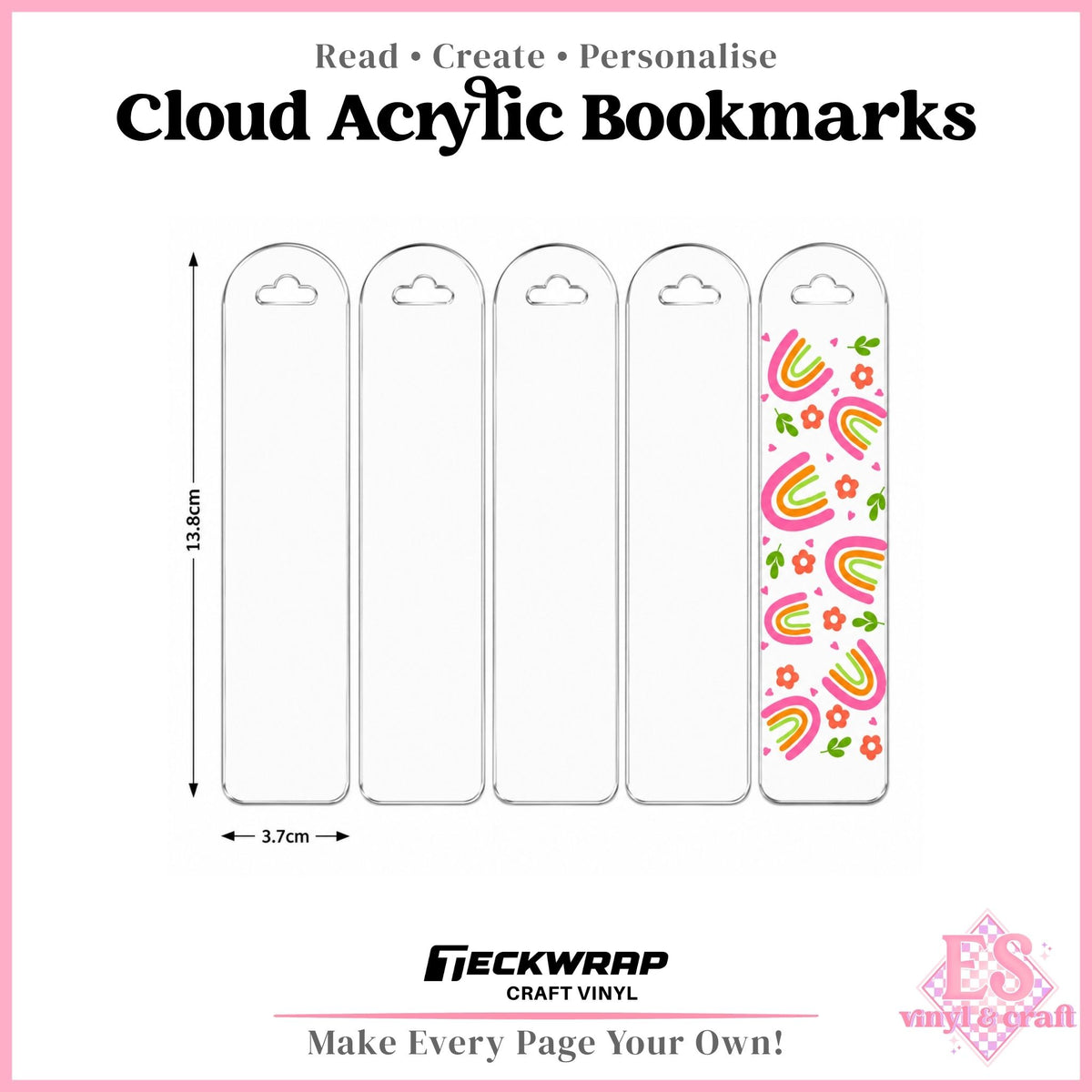 Teckwrap Cloud Acrylic Bookmarks