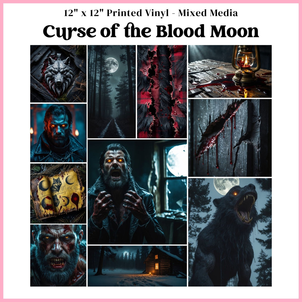 Curse of the Blood Moon - Mixed Media Vinyl 12"x12" Sheet