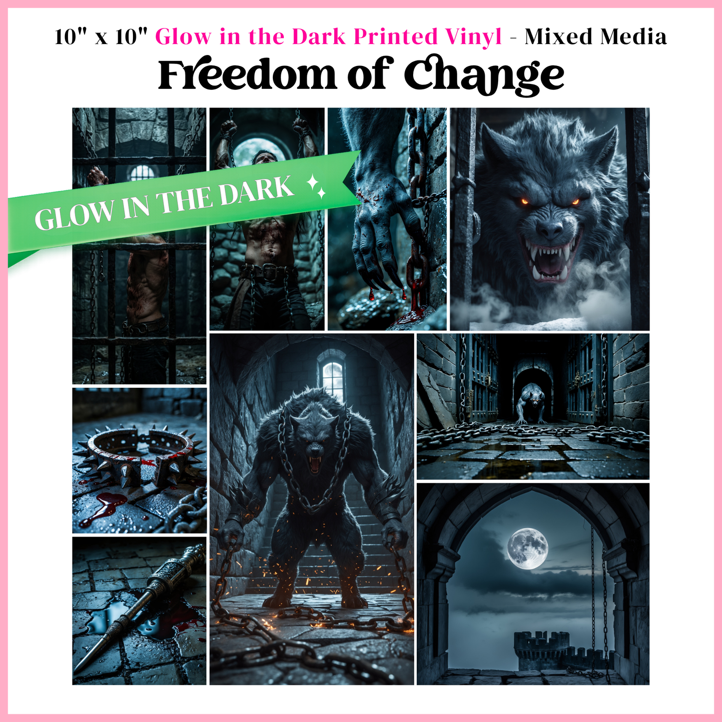Freedom of Change - Mixed Media Vinyl 10"x10" Sheet - Glow in the Dark