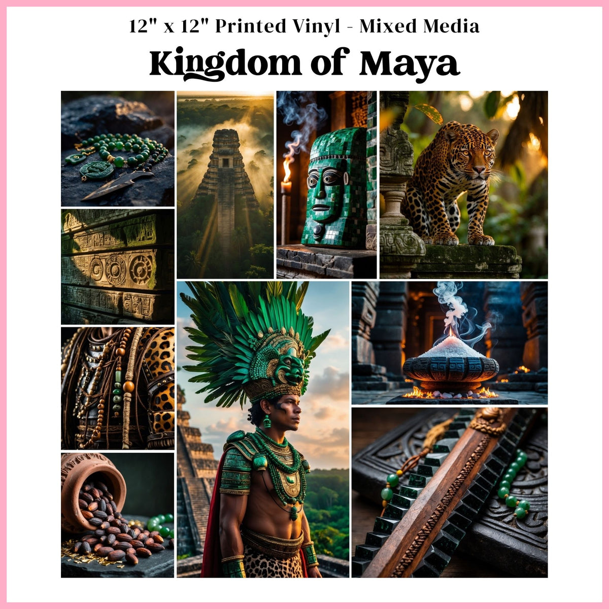 Kingdom of Maya - Mixed Media Vinyl 12"x12" Sheet