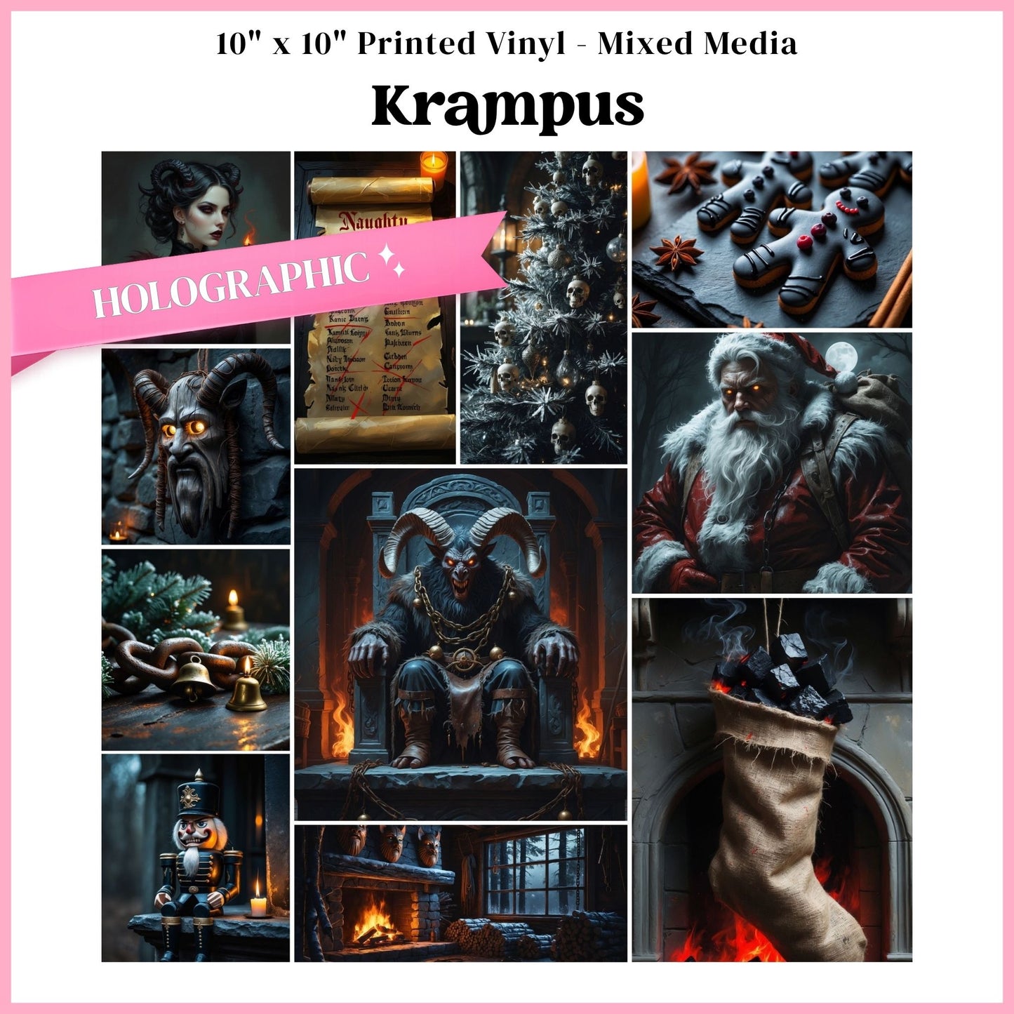 Krampus - Mixed Media Holographic Vinyl 10"x10" Sheet