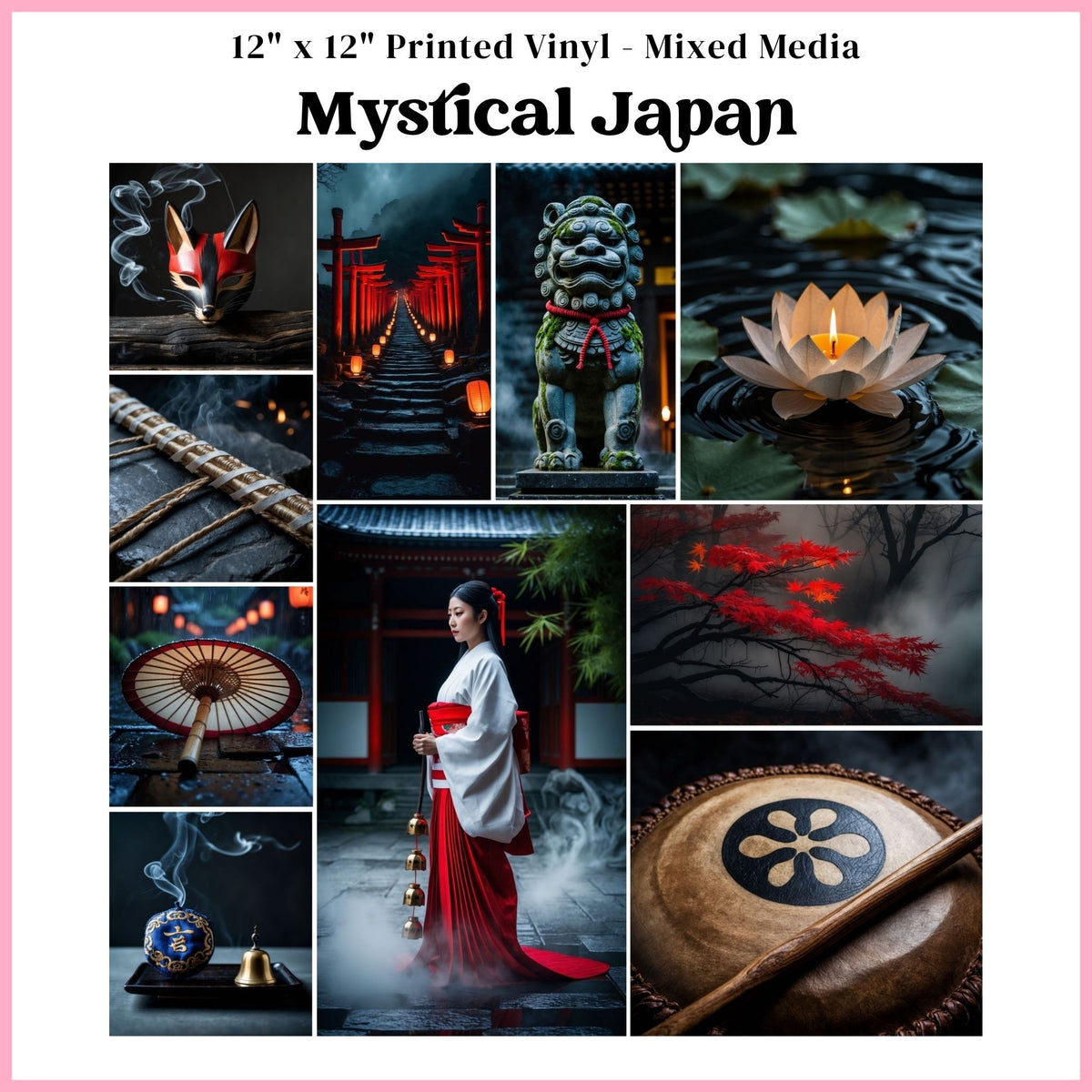 Mystical Japan - Mixed Media Vinyl 12"x12" Sheet