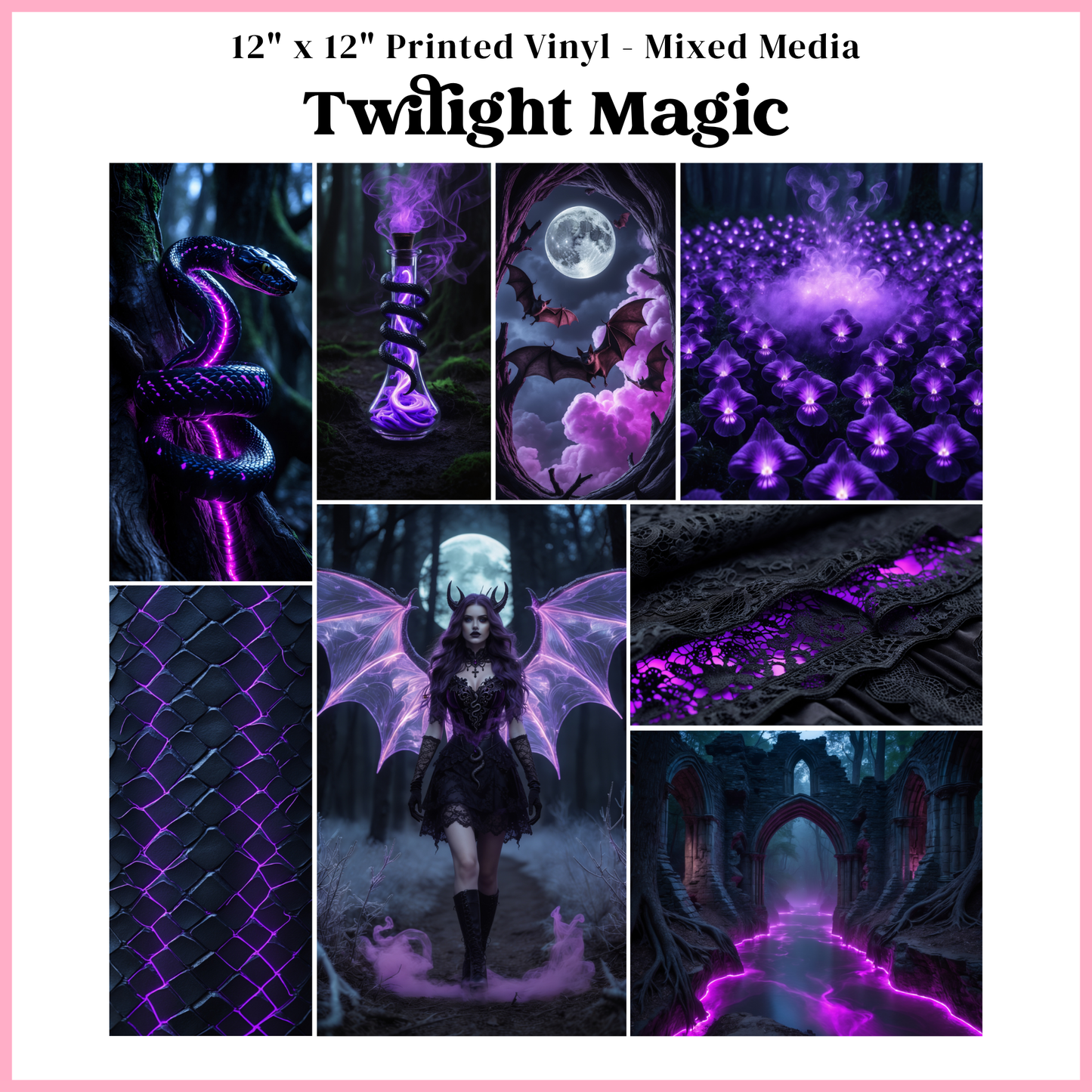 Twilight Magic - Mixed Media Vinyl 12"x12" Sheet