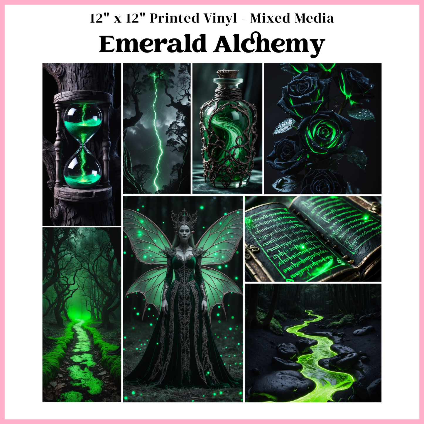 Emerald Alchemy - Mixed Media Vinyl 12"x12" Sheet