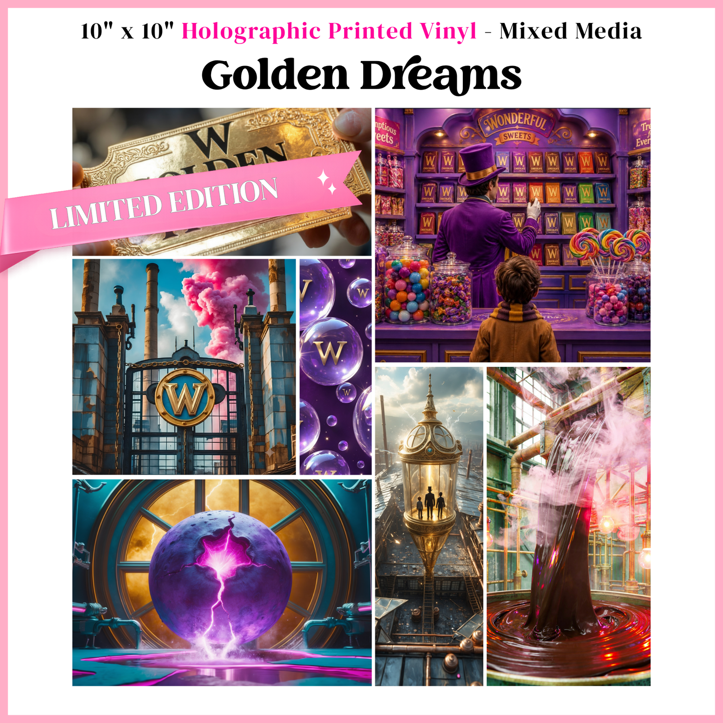 Golden Dreams - Mixed Media Vinyl 10"x10" Sheet